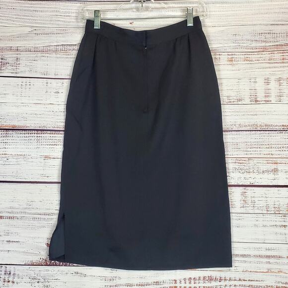 Vintage A.M. Beretta Paris Pencil Skirt Size 4 Black Light Wool Career Office - Picture 2 of 11